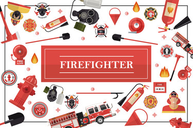 Firefighting vintage elements set Royalty Free Vector Image