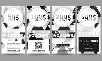 set of modern gift voucher templates triangular vector