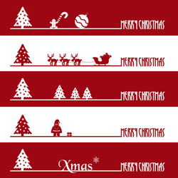 Simple red and white christmas business banners vector