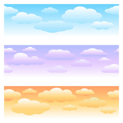 clouds horizontal seamless patterns vector image