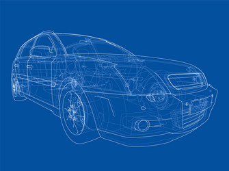 concept car rendering of 3d vector image
