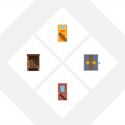 flat icon approach set of exit saloon lobby vector image