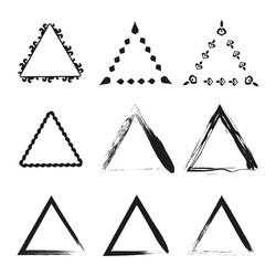 geometric triangle outlines various shape forms vector image