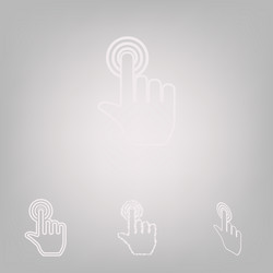 Hand click on button 4 white styles vector