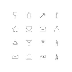 Holidays linear thin icons set outlined simple vector