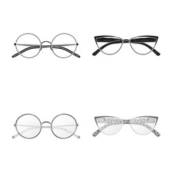 Isolated object of glasses and frame symbol set vector