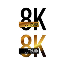 8k ultra hd logo symbol uhd sign mark ultra Vector Image