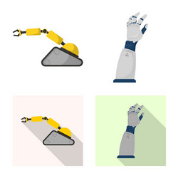 Design of robot and factory symbol set vector