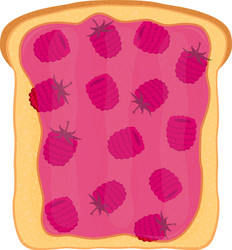 Raspberry jam on toast with jelly flat style vector