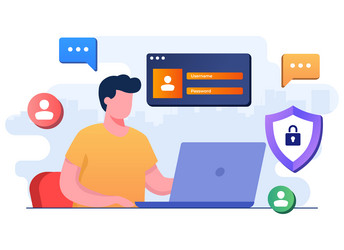 secure personal data using password protection vector image