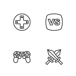 set line sword for game controller joystick vector image