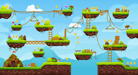 2D Arcade Game Level Map vector image