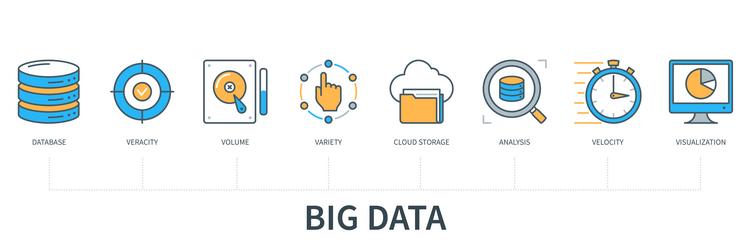 Big data concept with icons database veracity vector