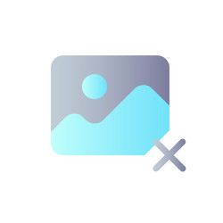 delete photo flat gradient color ui icon vector image