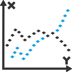 dotted functions plot toolbar icon vector image