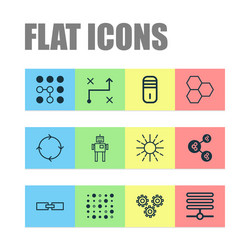robotics icons set collection of information base vector image