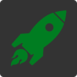 Rocket launch icon from commerce buttons overcolor vector