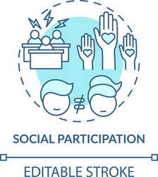 social participation concept icon vector