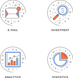 E-mail investment analytics statistics set of 4 vector