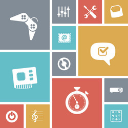 flat design icons for user interface vector image