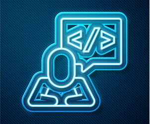 glowing neon line web design and front end vector image