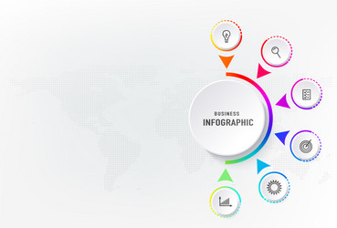 Infograph 6 steps element diagram process Vector Image