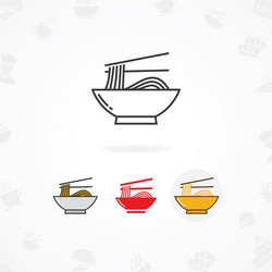 Noodles icon vector