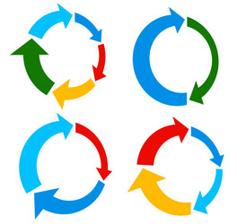 Set of 4 version circular arrow circle vector