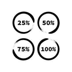 black round progress bars in grunge style vector image