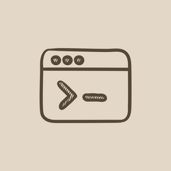 browser window with command line sketch icon vector image