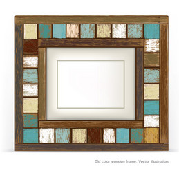 Rustic Wooden Frame - Vintage Style Vector Image