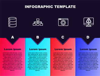set line server data web hosting hierarchy vector image