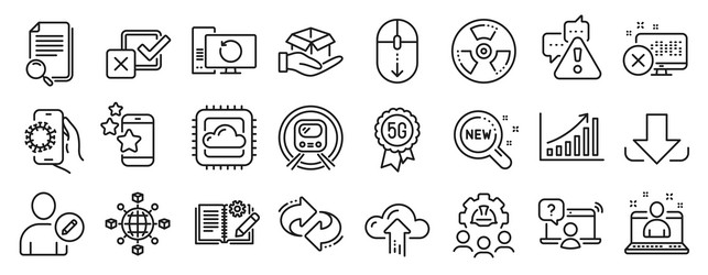 Set of technology icons such as cloud computing vector