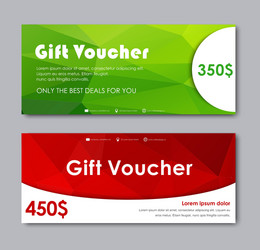 Design gift vouchers polygonal vector