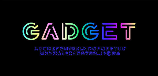 digital style alphabet font from bright line vector image
