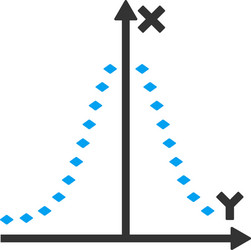 dotted gauss plot toolbar icon vector image