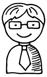 office worker avatar hand drawn business man vector