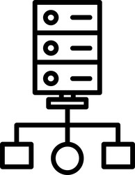 cluster computing line icon design vector image