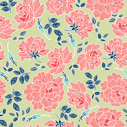 Elegant Peony Floral Pattern Vector Image