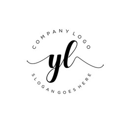 Yl initial handwriting logo with circle template Vector Image
