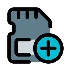 Insert sd card into device for use vector