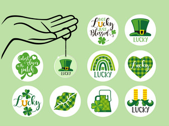 st patricks day design elements set vector image