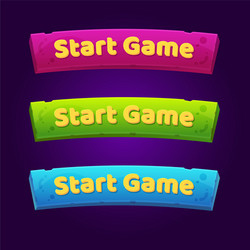 Start Game Arcade Buttons - Pixel Style vector image