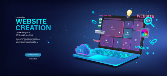 Website Development & Coding Interface vector image