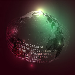 abstract planet earth with ring of binary numbers vector image