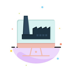 computer building monitor factory abstract flat vector image