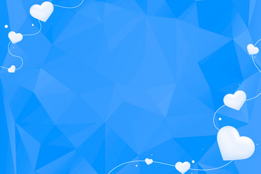 Heart string border blue prism pattern background vector