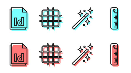 Set line magic wand id file document grid graph vector