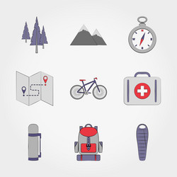 Camping set icon vector