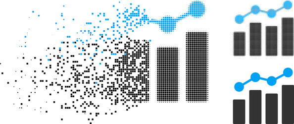 dissolved pixelated halftone analytics icon vector image